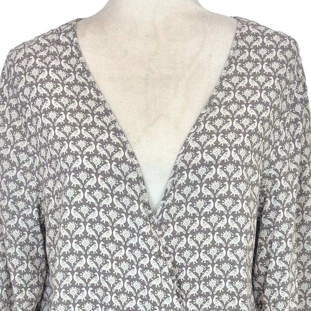 Woolrich bird print surplice blouse